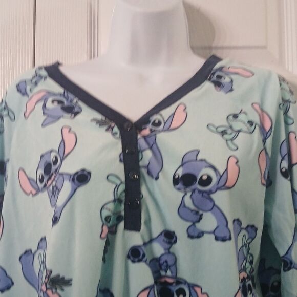 Stitch Disney super soft plush feel 2 pc  PJ pajama set  Sz L (12-14) NWOT - Picture 4 of 9